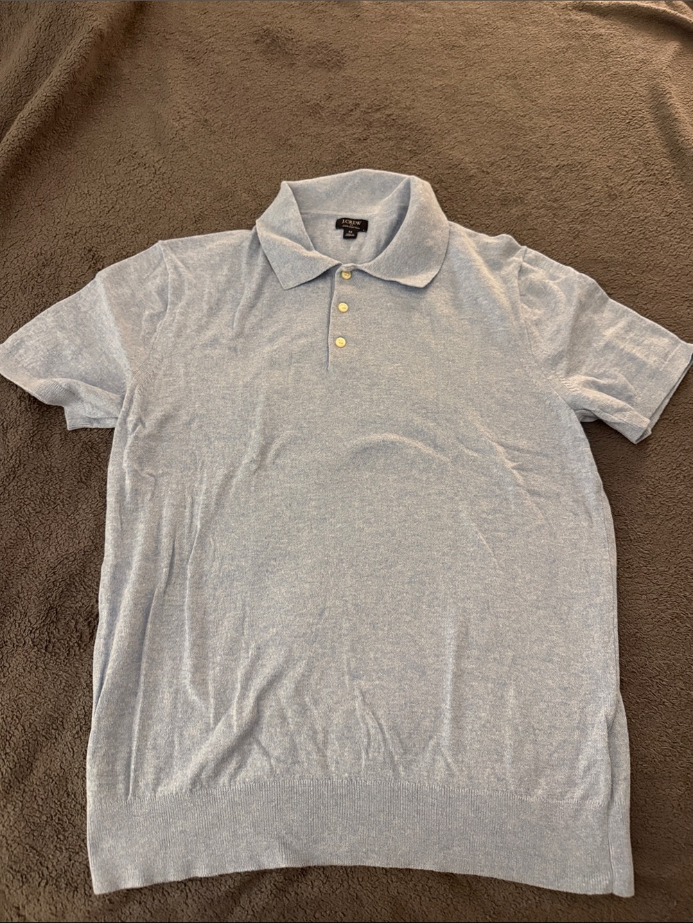 J.Craa Soft Light Blue Men's Polo with Three-Button Placket